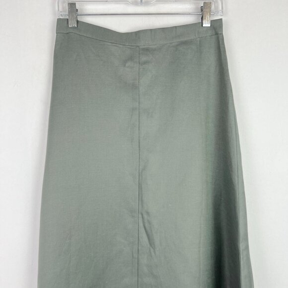 NWT Chaser Linen Button Down A Line Midi Skirt Sage Green Size Small S NEW - Picture 9 of 10